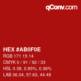 Color code: HEX #AB0F0E | qconv.com