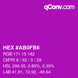 Color code: HEX #AB0FB6 | qconv.com