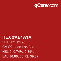 Color code: HEX #AB1A1A | qconv.com