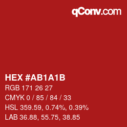Color code: HEX #AB1A1B | qconv.com
