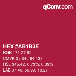 Color code: HEX #AB1B3E | qconv.com