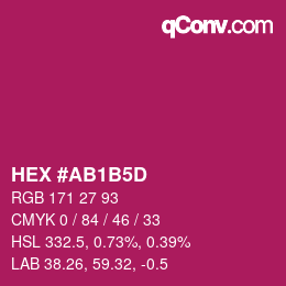 カラーコード: HEX #AB1B5D | qconv.com