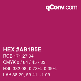 Código de color: HEX #AB1B5E | qconv.com