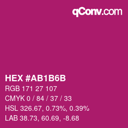 Color code: HEX #AB1B6B | qconv.com