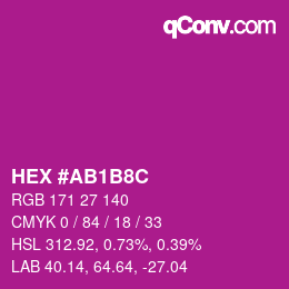 Color code: HEX #AB1B8C | qconv.com