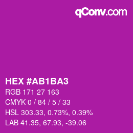 Color code: HEX #AB1BA3 | qconv.com