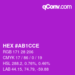 Color code: HEX #AB1CCE | qconv.com