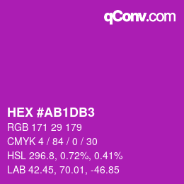 Color code: HEX #AB1DB3 | qconv.com