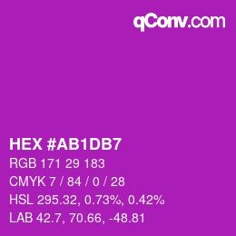 Color code: HEX #AB1DB7 | qconv.com