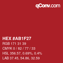 Color code: HEX #AB1F27 | qconv.com