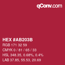Color code: HEX #AB203B | qconv.com