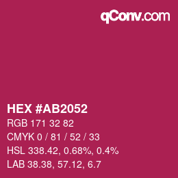 Color code: HEX #AB2052 | qconv.com