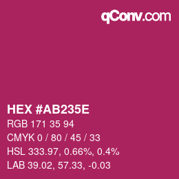 颜色代码: HEX #AB235E | qconv.com