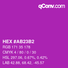 Color code: HEX #AB23B2 | qconv.com