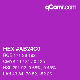 Color code: HEX #AB24C0 | qconv.com