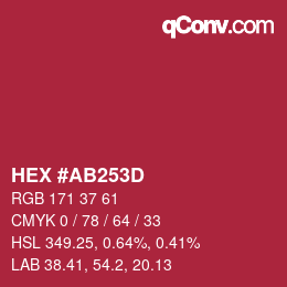 Color code: HEX #AB253D | qconv.com
