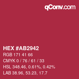 Color code: HEX #AB2942 | qconv.com