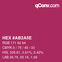 Color code: HEX #AB2A5E | qconv.com