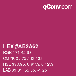 カラーコード: HEX #AB2A62 | qconv.com