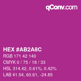 Color code: HEX #AB2A8C | qconv.com