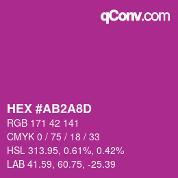 Color code: HEX #AB2A8D | qconv.com