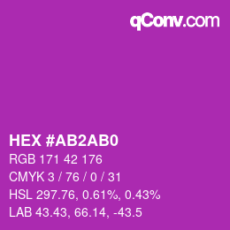 颜色代码: HEX #AB2AB0 | qconv.com