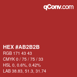 Color code: HEX #AB2B2B | qconv.com