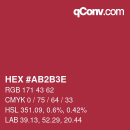 Color code: HEX #AB2B3E | qconv.com