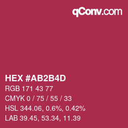 颜色代码: HEX #AB2B4D | qconv.com