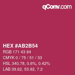 Color code: HEX #AB2B54 | qconv.com