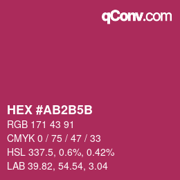 颜色代码: HEX #AB2B5B | qconv.com
