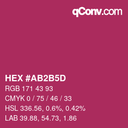 Color code: HEX #AB2B5D | qconv.com