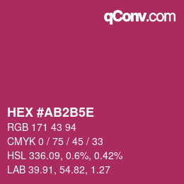 カラーコード: HEX #AB2B5E | qconv.com