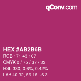 カラーコード: HEX #AB2B6B | qconv.com