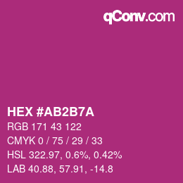 颜色代码: HEX #AB2B7A | qconv.com