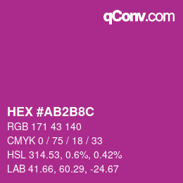 颜色代码: HEX #AB2B8C | qconv.com