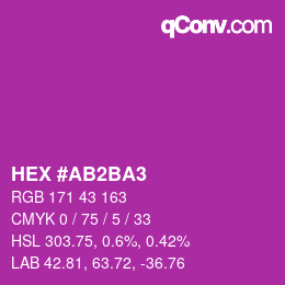 Color code: HEX #AB2BA3 | qconv.com