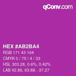 Color code: HEX #AB2BA4 | qconv.com