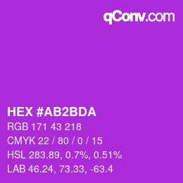 颜色代码: HEX #AB2BDA | qconv.com