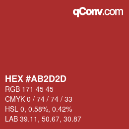 Color code: HEX #AB2D2D | qconv.com