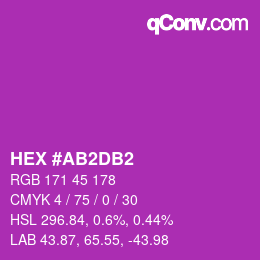 カラーコード: HEX #AB2DB2 | qconv.com