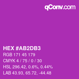 颜色代码: HEX #AB2DB3 | qconv.com