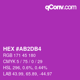 颜色代码: HEX #AB2DB4 | qconv.com
