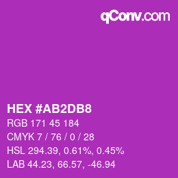 颜色代码: HEX #AB2DB8 | qconv.com