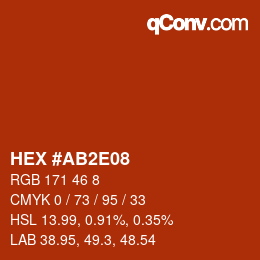 Color code: HEX #AB2E08 | qconv.com