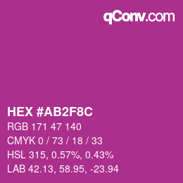 Color code: HEX #AB2F8C | qconv.com