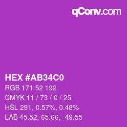 カラーコード: HEX #AB34C0 | qconv.com