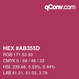 Color code: HEX #AB355D | qconv.com