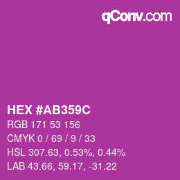 カラーコード: HEX #AB359C | qconv.com