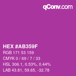 颜色代码: HEX #AB359F | qconv.com
